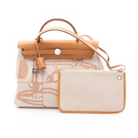 淺褐色帆布 Herbag 31 兩用包 U刻【HERMES 愛馬仕】