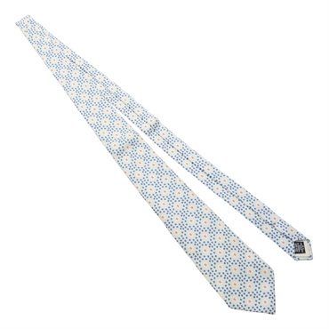 淺灰/粉/黑色 絲綢 圓型花花 領帶【CHANEL 香奈兒】
