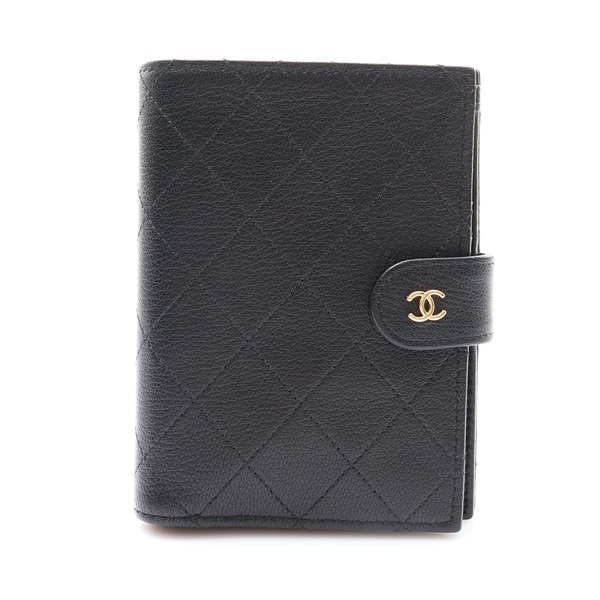 黑色 牛皮 按釦式護照夾 Passport Holder【CHANEL 香奈兒】 AP4920