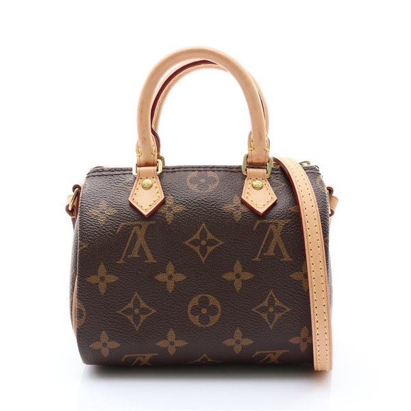 棕色 原花帆布 Nano Speedy 肩背包【LOUIS VUITTON LV 路易威登】 M61252
