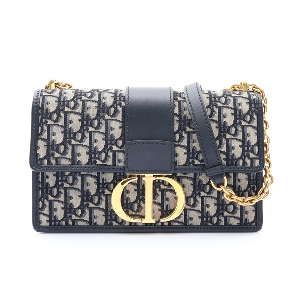 藍色 緹花帆布 30 Montaigne 鏈帶 肩背包【Dior 迪奧】 M9208UTZQ_M928