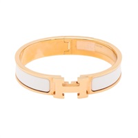 白色琺瑯 玫瑰金鍍金 Clic Clac H手環【HERMES 愛馬仕】 H700001F
