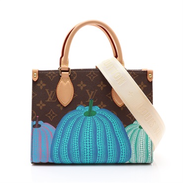 棕色 原花帆布 X YK Pumpkin Onthego PM 兩用包【LOUIS VUITTON LV 路易威登】 M46467