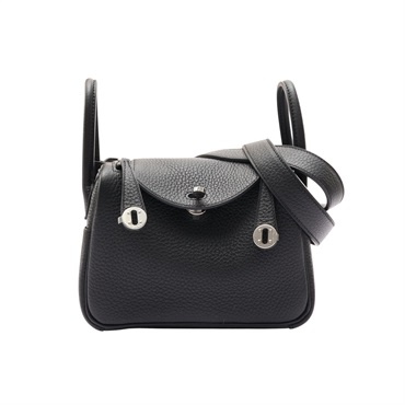 Mini Lindy 20 琳蒂包 肩背包 黑色 Clemence 牛皮 W刻 銀扣【HERMES 愛馬仕】 H079086CK
