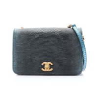 黑藍色 蜥蜴皮 肩背包【CHANEL 香奈兒】