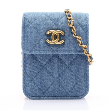 藍色 單寧布 肩背包 金釦 (VIP禮)【CHANEL 香奈兒】