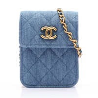 藍色 單寧布 肩背包 金釦 (VIP禮)【CHANEL 香奈兒】
