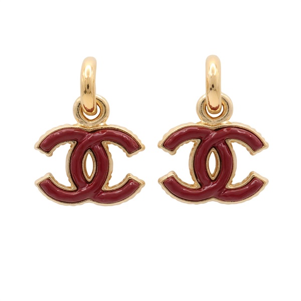 CC Logo琺瑯 垂墜 針式耳環【CHANEL 香奈兒】