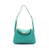 維羅納綠色 Clemence牛皮 Lindy 26 肩背包 D刻 金釦【HERMES 愛馬仕】 H073428CC