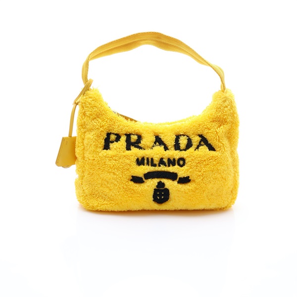 黃色 毛巾布 Terry Mini Re-Edition 2000 手提包【PRADA 普拉達】 1NE515