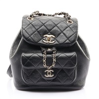 Duma 小型 後背包 黑色 菱格紋 牛皮 金釦【CHANEL 香奈兒】 AS2908