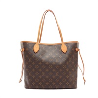 棕色 原花帆布/內裏櫻桃紅色 Neverfull MM 肩背包【LOUIS VUITTON LV 路易威登】 M41178