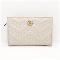 灰色牛皮 GG Marmont  扣式 中夾【GUCCI 古馳】 781583