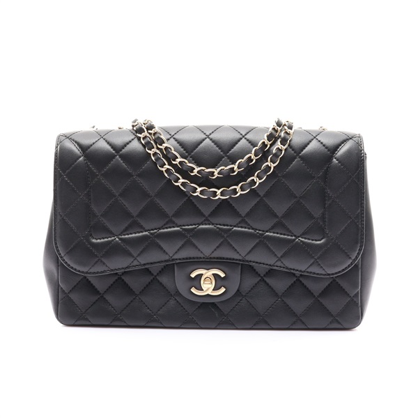 黑色 菱格紋 羊皮 Mademoiselle Chic Flap 鍊帶 肩背包 金釦【CHANEL 香奈兒】 A93938