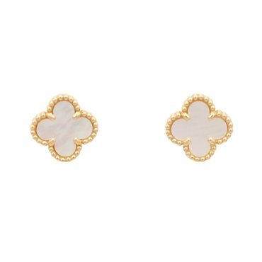 18K黃金 白色母貝 Sweet Alhambra 耳環【Van Cleef & Arpels 梵克雅寶】 VCARA44800