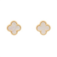18K黃金 白色母貝 Sweet Alhambra 耳環【Van Cleef & Arpels 梵克雅寶】 VCARA44800