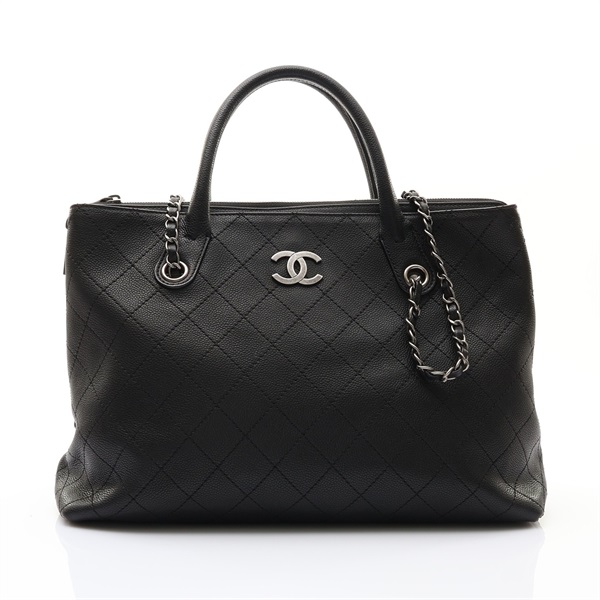 黑色 菱格紋牛皮 Urban Shopping Tote 肩背包【CHANEL 香奈兒】 A94849