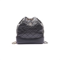黑色 菱格紋牛皮 Gabrielle 後背包【CHANEL 香奈兒】 A94485