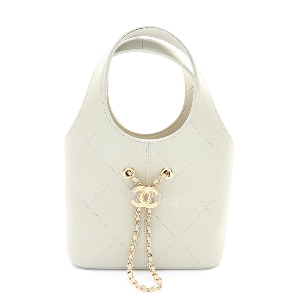 淺綠色 牛皮 購物包 手提包 金扣【CHANEL 香奈兒】 AS6132