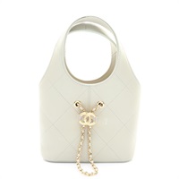 淺綠色 牛皮 購物包 手提包 金扣【CHANEL 香奈兒】 AS6132