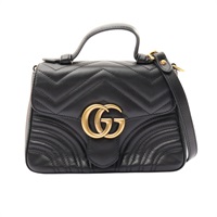 黑色 牛皮 GG Marmont Mini Top Handle 肩背包【GUCCI 古馳】 547260
