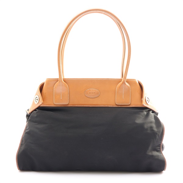 黑色帆布 棕色牛皮 Girelli 托特包【TOD'S 托德斯】