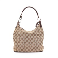 棕色 帆布 牛皮 肩背包【GUCCI 古馳】 115003