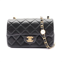 Coco 20 肩背包 黑色 羊皮 白色圓珠 金釦【CHANEL 香奈兒】 AS4947