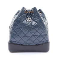 CHANEL 香奈兒 Gabrielle 後背包 藍色 菱格紋牛皮 A94485