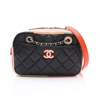 黑/紅/藍色 牛皮 古巴系列 Cuba Camera 肩背包 銀釦【CHANEL 香奈兒】
