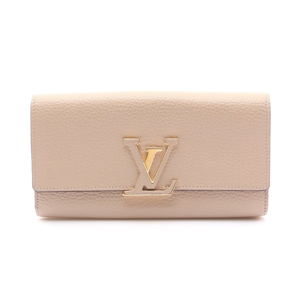 灰色 牛皮 Capucines 釦式長夾【LOUIS VUITTON LV 路易威登】 M61249