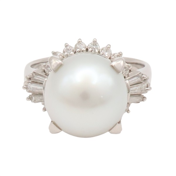 珍珠 戒指 鑽石 PT900 鉑金【JEWELRY 無品牌珠寶】