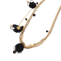 金色 黑花 金屬 腰鏈【D&G】