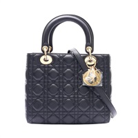 黑色 羊皮 Lady Dior 中型 兩用包【Dior 迪奧】 M0565ONGE_M900