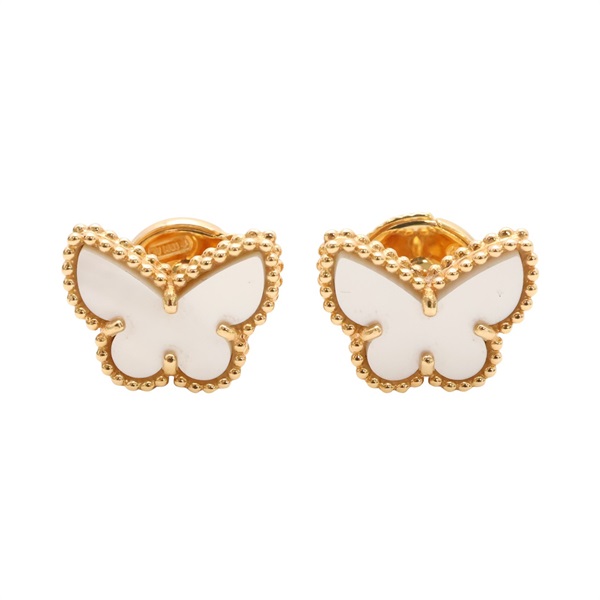 18k黃金 珍珠母貝 Sweet Butterflies 針式耳環【Van Cleef & Arpels 梵克雅寶】 VCARN5JM00