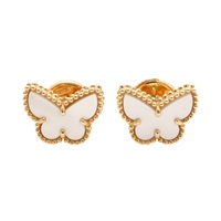 18k黃金 珍珠母貝 Sweet Butterflies 針式耳環【Van Cleef & Arpels 梵克雅寶】 VCARN5JM00