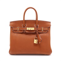 金棕色 Barenia Faubourg 牛皮 Birkin 25 柏金包 手提包 G刻 金釦【HERMES 愛馬仕】 H077821CC