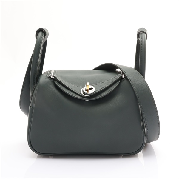 沼澤綠色 SWIFT牛皮 Mini Lindy 肩背包 K刻【HERMES 愛馬仕】 H087146CT