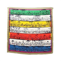 HERMES 愛馬仕 A l'Ombre des Boulevards 70 方巾 多色 絲綢 H982910s 02