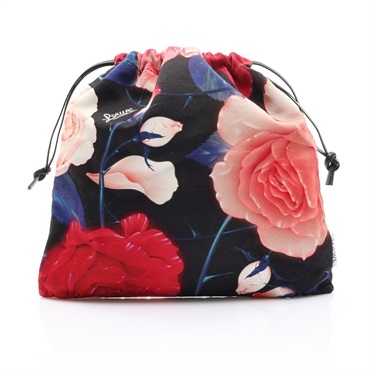 Paula’s Ibiza 抽繩束口小袋 收納包 黑/粉色帆布【LOEWE 羅威】 C822057X32