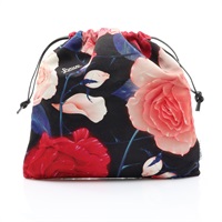 Paula’s Ibiza 抽繩束口小袋 收納包 黑/粉色帆布【LOEWE 羅威】 C822057X32