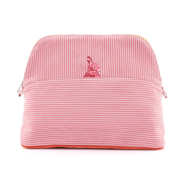 Bolide Passe Passe Case 收納包 粉色線條 帆布【HERMES 愛馬仕】 H103322M
