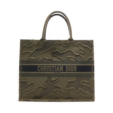 綠色 刺繡帆布 Book Tote L 手提包【Dior 迪奧】