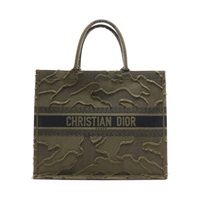 綠色 刺繡帆布 Book Tote L 手提包【Dior 迪奧】