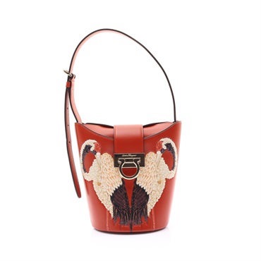 磚紅色 牛皮 手提包【Salvatore Ferragamo 費拉格慕】 212477