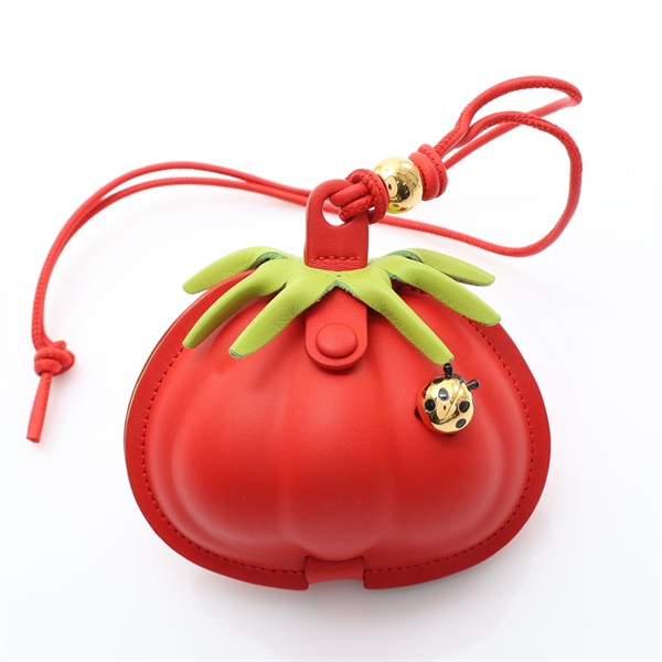 紅色牛皮 Tomato Bag Charm 扣式 零錢包【LOEWE 羅威】