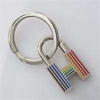 銀色金屬 多色 H Cadenas Quizz Rainbow 鑰匙圈【HERMES 愛馬仕】 H077309FP02