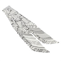 白色 絲綢 Eperon d'Or Bandana 荷葉邊 Twilly 絲巾【HERMES 愛馬仕】 H852978S 06