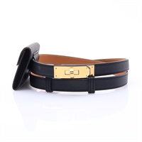 Kelly Pocket 18 Belt 腰帶 黑色 Epsom牛皮 Y刻 金釦【HERMES 愛馬仕】 H081120CC89