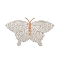 HERMES 愛馬仕 Papillon Twilly 蝴蝶 絲巾環 銀色金屬 橘色漆面 H603643S 00